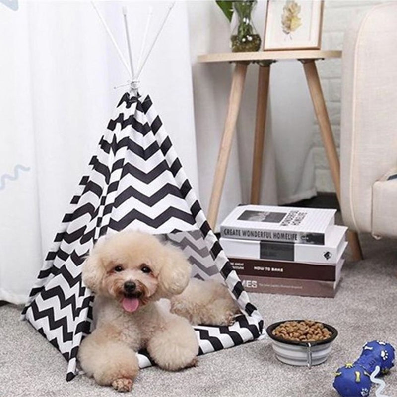 Striped Pet TeePee and Mat