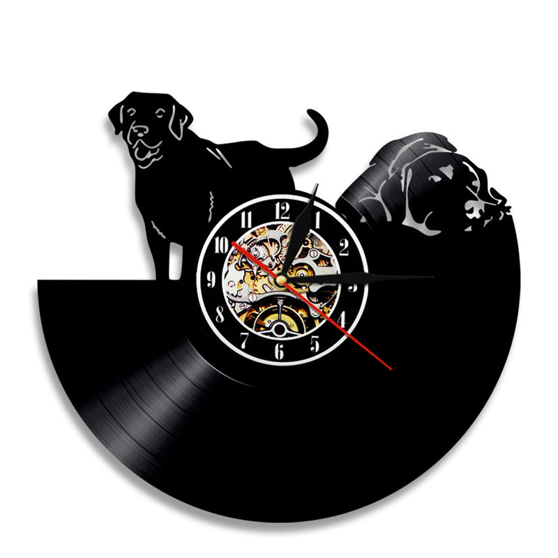 Vinyl Record Dog Clock