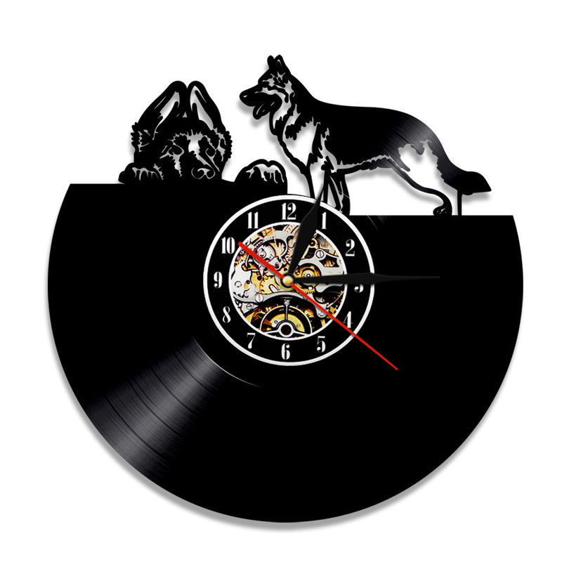Vinyl Record Dog Clock