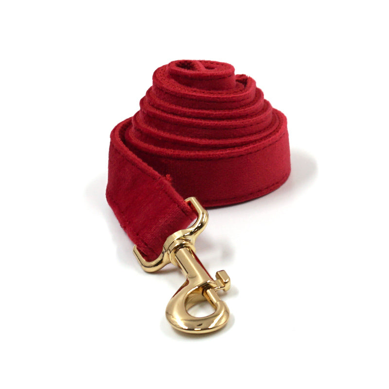Deluxe Red Velvet Bow, Collar and Leash