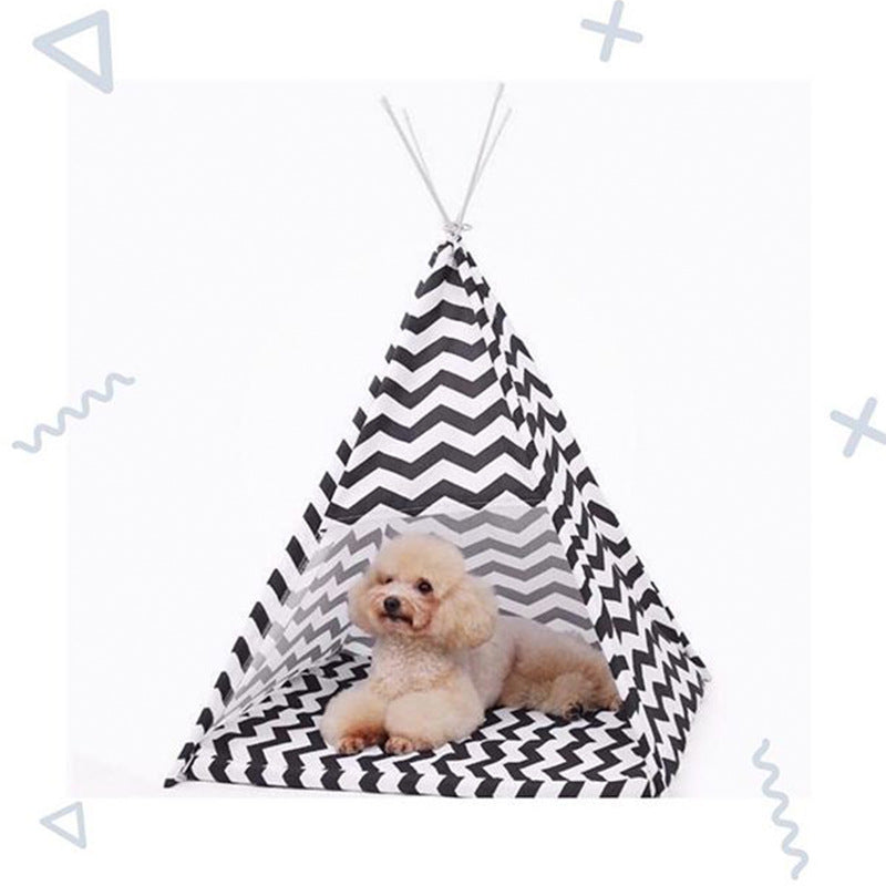 Striped Pet TeePee and Mat